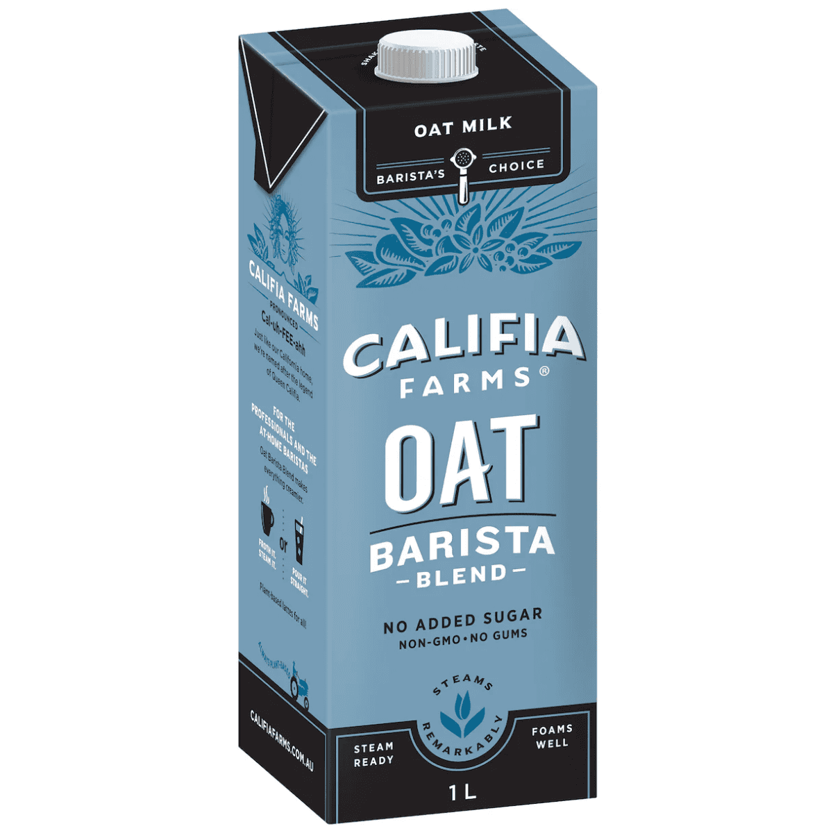 Carton of Califia Farms barista blend oat milk.