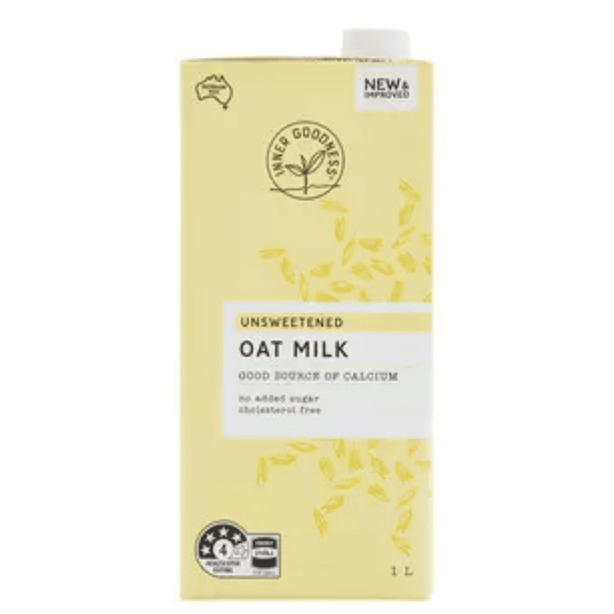 Carton of Aldi unsweetened oat milk.