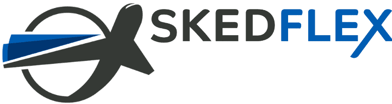 Aircraft scheduling software interface for workforce management and shift planning.