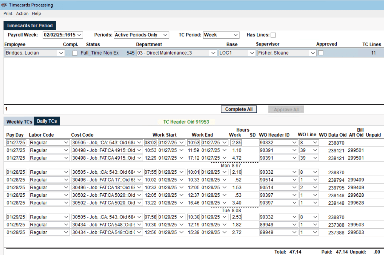 SkedFlex employee time tracking and scheduling software dashboard.