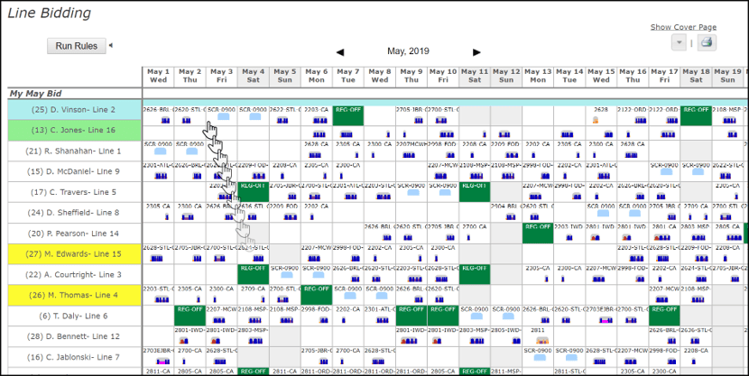 1. Workforce scheduling software for efficient line bidding and shift management.