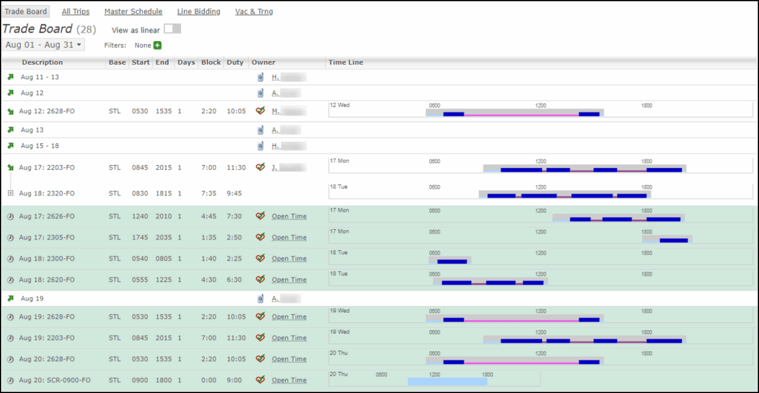 Employee scheduling and shift management software interface for streamlined workforce planning.