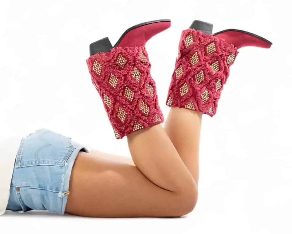 girl with legs up wearing SkyStruk boots, concept of Labor Day fashion