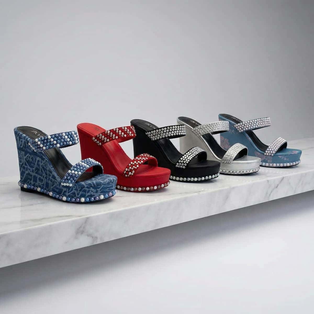 5 different styles of SkyStruk Wedge Heel Womens' shoes