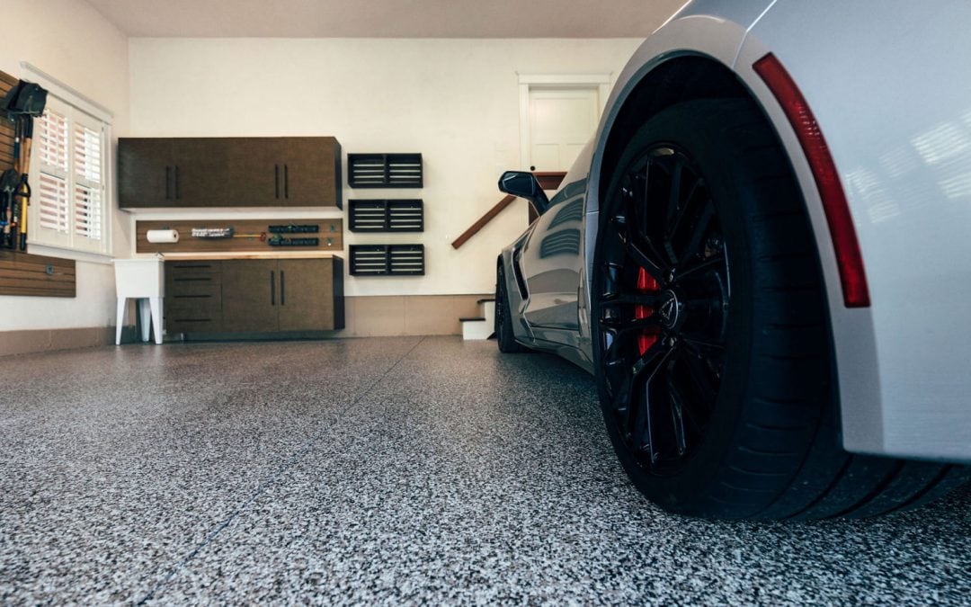 Concrete coating on a garage floor