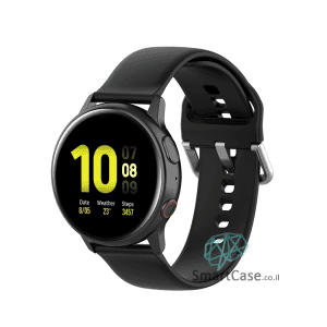 רצועת סיליקון בצבע שחור עם אבזם לשעוני גלקסי וואווי גרמין הואמי