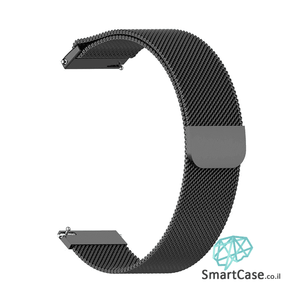 רצועת ברזל מגנט Milanese בצבע שחור לשעוני גלקסי וואווי גרמין הואמי