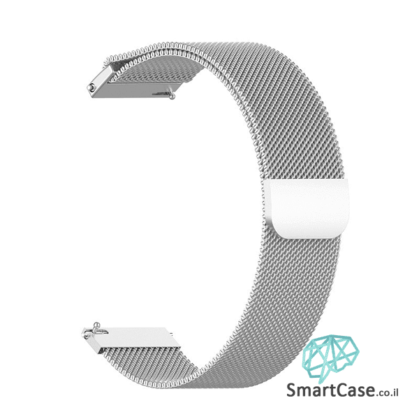 רצועת ברזל מגנט Milanese בצבע כסוף לשעוני גלקסי וואווי גרמין הואמי