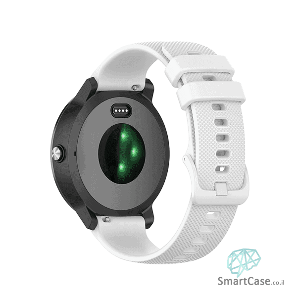 רצועת סיליקון בצבע לבן עם אבזם לשעוני גלקסי וואווי גרמין הואמי