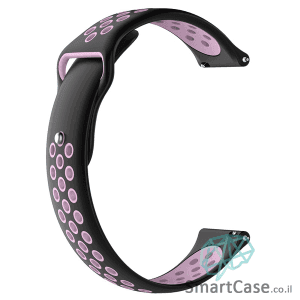 רצועת סיליקון ספורט בצבע שחור ורוד לשעוני גלקסי וואווי גרמין הואמי