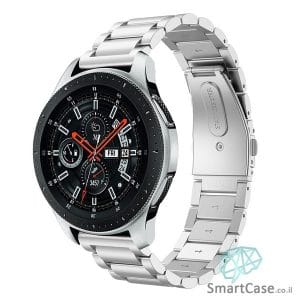 רצועת ברזל חוליות בצבע כסף לשעוני גלקסי וואווי גרמין הואמי