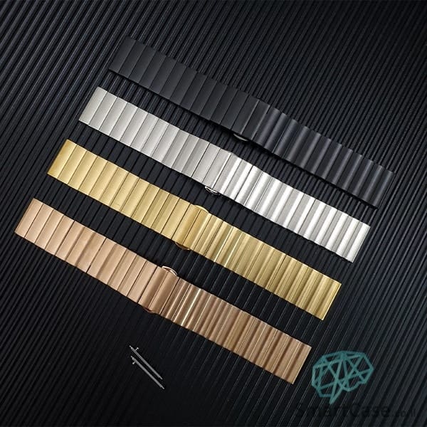 רצועת ברזל פרימיום איכותית בצבע זהב ורדים לשעוני גלקסי וואווי גרמין הואמי