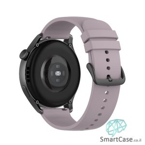 רצועת סיליקון חלקה בצבע Roland purple אבזם שחור לשעוני גלקסי וואווי גרמין הואמי