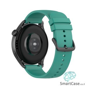 רצועת סיליקון חלקה בצבע Pine green אבזם שחור לשעוני גלקסי וואווי גרמין הואמי