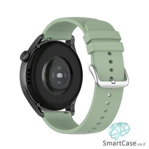 רצועת סיליקון חלקה בצבע Ice lake green אבזם כסוף לשעוני גלקסי וואווי גרמין הואמי