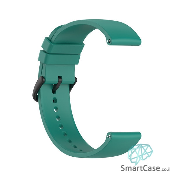 רצועת סיליקון חלקה בצבע Pine green אבזם שחור לשעוני גלקסי וואווי גרמין הואמי