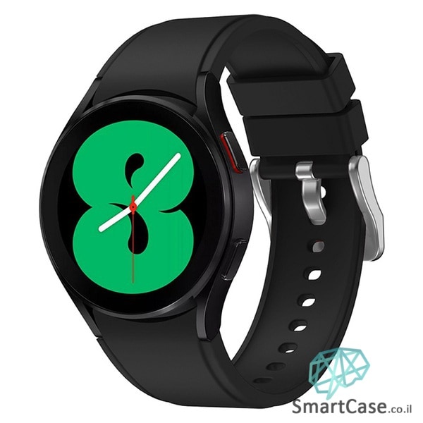 רצועת סיליקון חלקה בצבע שחור עם אבזם לשעוני גלקסי ווטש 4