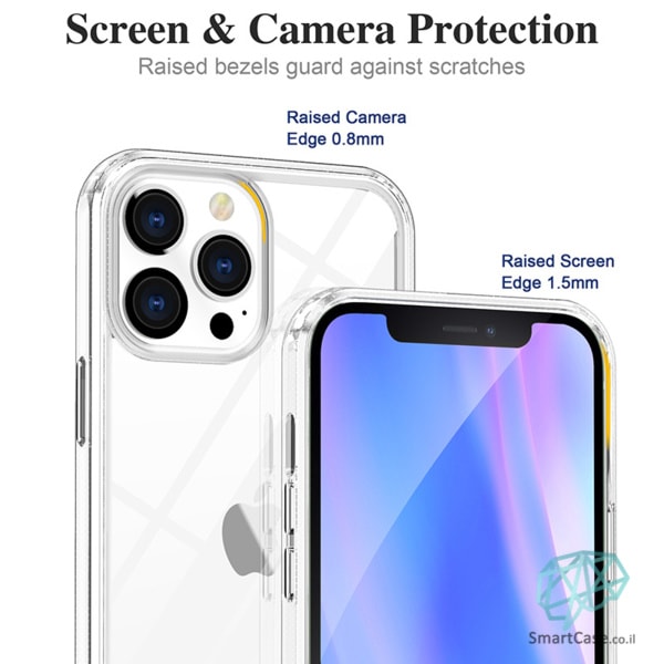 כיסוי סיליקון שקוף קשיח ל-אייפון 13 / 13 פרו / 13 פרו מקס