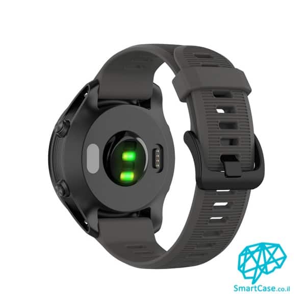 רצועת סיליקון 22 מ"מ בצבע Gray עם אבזם לשעוני גרמין פניקס Fenix 5 6 6 Pro