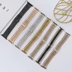 רצועת ברזל חוליות איכותית סגנון Five Beads לשעוני אפל ווטש