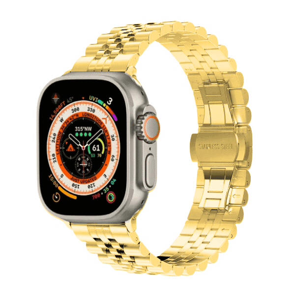 רצועה לאפל ווטש 42/44/45/49mm סגנון Five Beads זהב