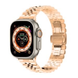 רצועה לאפל ווטש 42/44/45/49mm סגנון Five Beads זהב ורדים