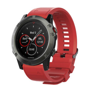 רצועת סיליקון איכותית QuickFit 22MM לשעוני גרמין #10 Red