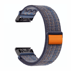 רצועה לשעון גרמין ניילון QuickFit 22MM צבע כחול כתום 02#