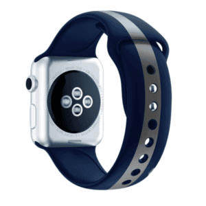 רצועה לאפל ווטש 38/40/41mm סיליקון סגירה פנימית הדפס T כחול כסף