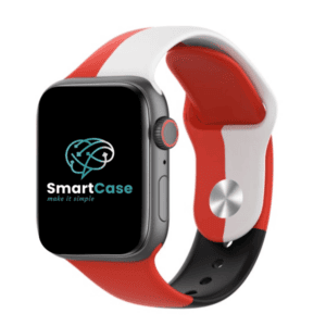 רצועה לאפל ווטש סיליקון בצבעי אדום, לבן, שחור