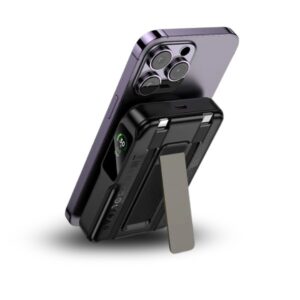 מטען נייד 4 ב-1 אוזניות טלפון ושעון אפל ווטש 10,000mAh 20W עם כבלים מובנים ומעמד Hoco Q48