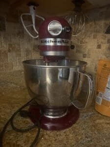 a kitchenaid mixer on counter