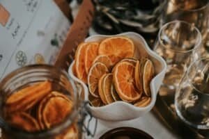 a bowl of dehydrated fruit for snacks