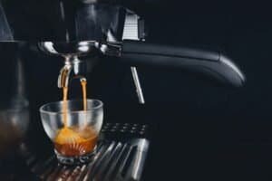 an espresso shot being made