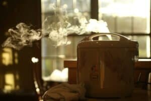 a large rice cooker in kitchen
