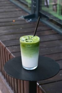 an iced matcha