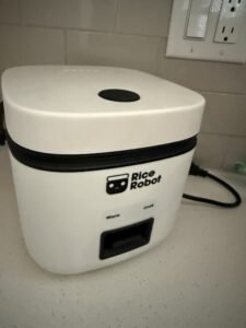 a rice cooker on a kitchen counter