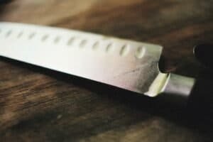 a sharp knife in kitchen