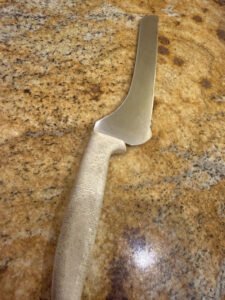 a bread knife on countertop
