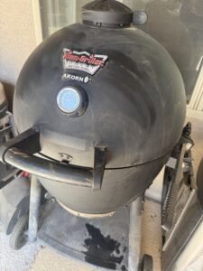 an outdoor patio grill in the desert
