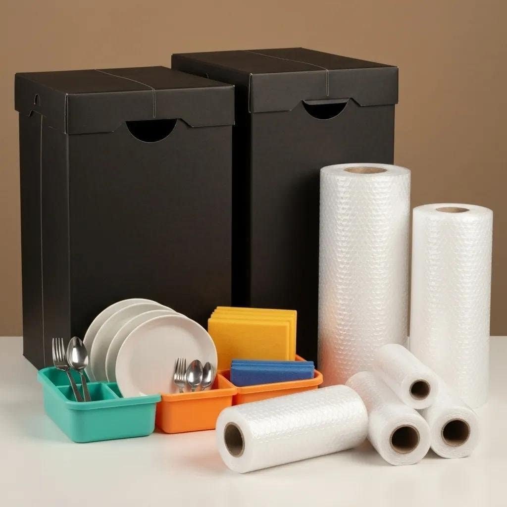 Variety of packing supplies for local moving