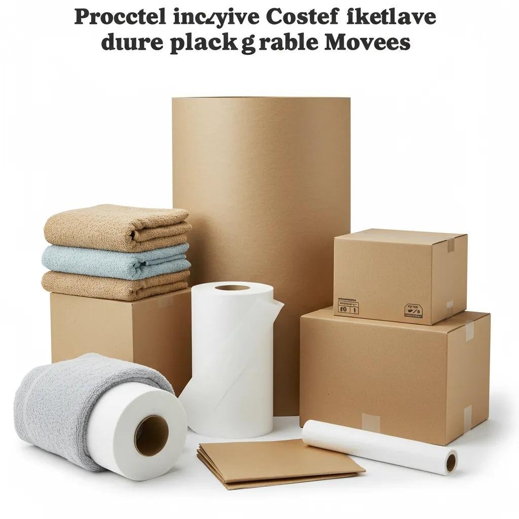 Cost-effective packing materials for a local move including towels and packing paper