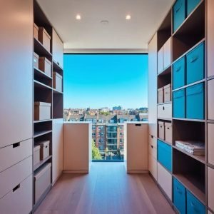 Different storage options in an urban setting, showing organized units and easy access