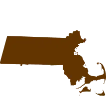 Map outline of Massachusetts with a lobster, symbolizing local moving services in Massachusetts by Smart Penny Moving.