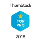 Thumbtack Top Pro badge for Smart Penny Moving, recognizing outstanding service quality in moving and relocation services, 2018.