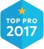 Top Pro 2017 badge representing Smart Penny Moving's recognition for outstanding moving services and customer satisfaction.