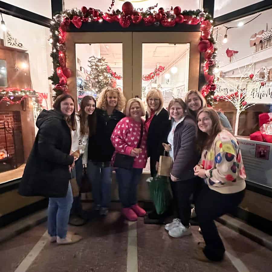 Group of women celebrating Christmas at Smiths Grove Family Dentistry.