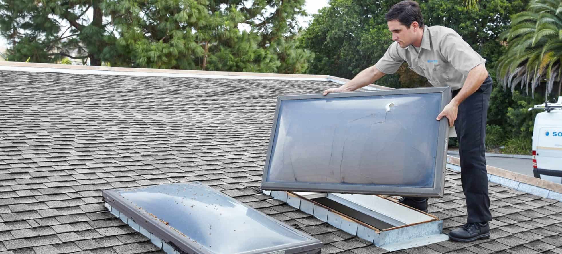 Solatube Skylight Installer removing old skylight