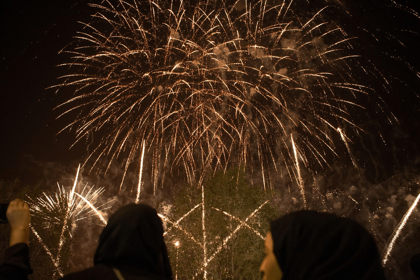 People enjoying Eid fireworks in Saudi Arabia - (Credits Visit Saudi)