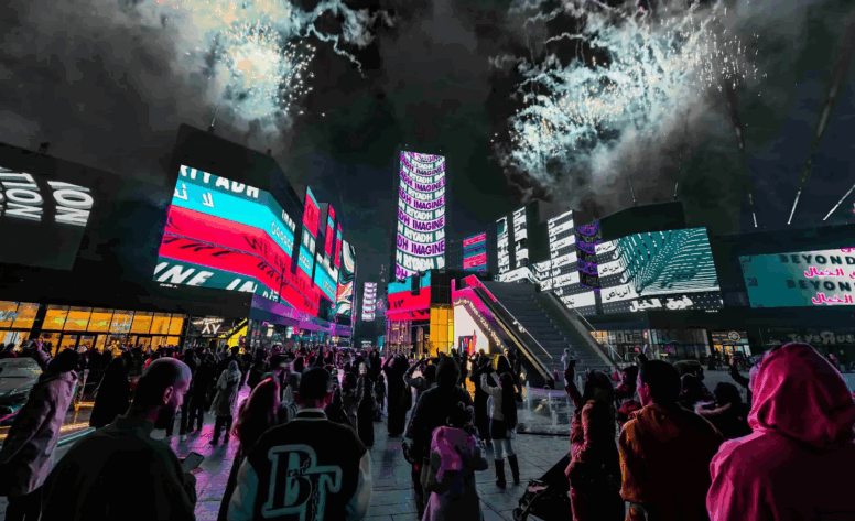 Visitors enjoying the flashing lights and global performances at Riyadh Season 2025 in Riyadh, Saudi Arabia.. (Credits: List Magazine)